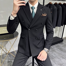 2026秋季新西装套装修身休闲商务三件套西服男士礼服KTZ821-P335，男装西服套装，星座1105-3