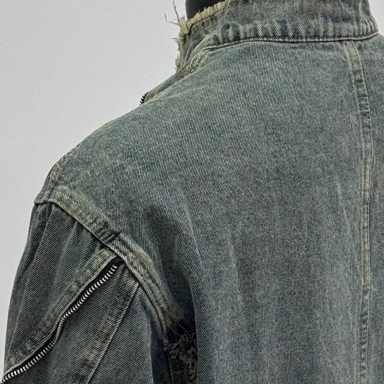 JK8632-P64美式复古解构毛边水洗牛仔外套,男装工装外套,电商B323A