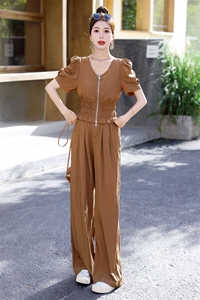 阔腿裤套装女2025新款时尚洋气减龄气质炸街夏装搭配一整套韩系图片