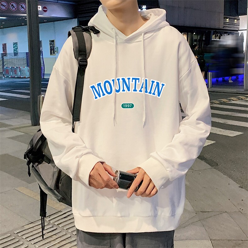 WY2231-P35纯棉连帽卫衣男大码运动帽衫宽松薄外套男,男装卫衣,电商A040