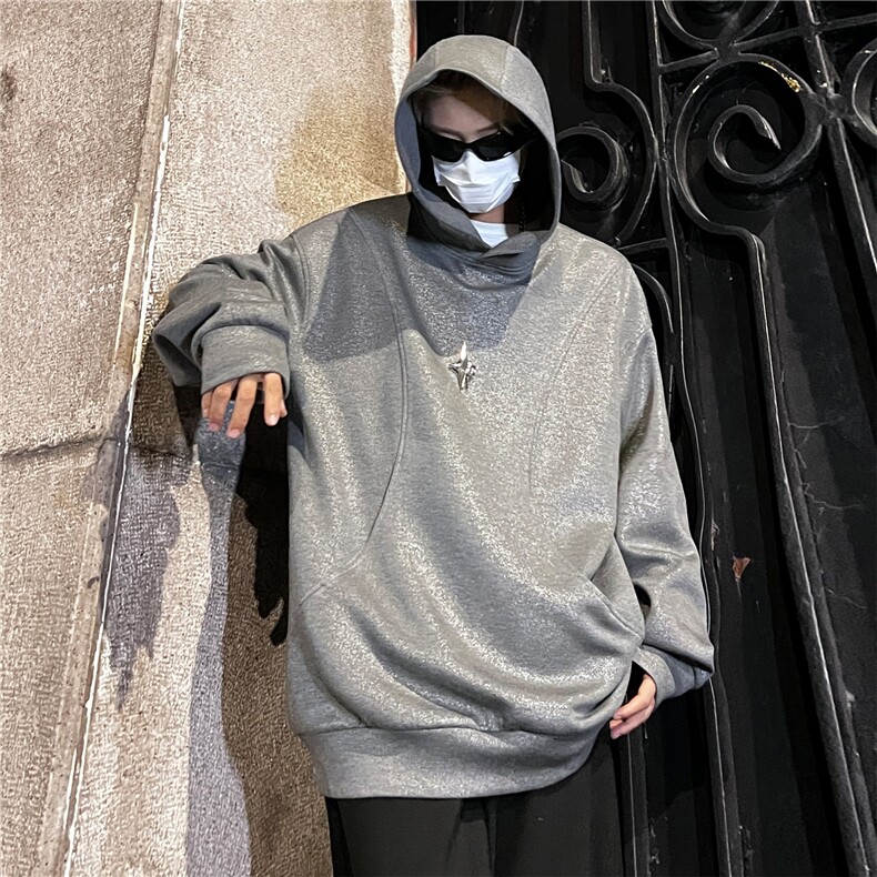 酒红色卫衣小众连帽上衣欧美高街vibe潮款外搭A061-AW00503-P60图片