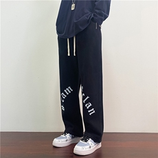 k820-p55-控78拉链黄泥牛仔在高阶宽松大码牛仔裤cityboy，男装牛仔裤，星座116