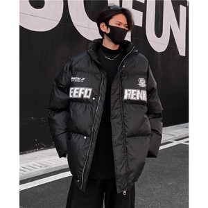 复古pu皮棉服男冬季新款潮加厚休闲宽松立领棉衣情侣棉袄外套p98