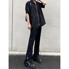 B221美式ins高街小众排扣拉链牛仔裤LK22073-P60控78，男装牛仔裤，电商B221