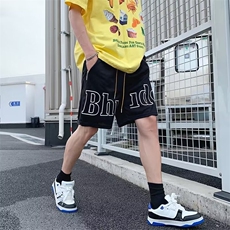 夏季新款港风男沙滩裤印花字母潮牌运动宽松大码休闲五分裤，男装休闲裤，星座410-6（原星座1304-1）
