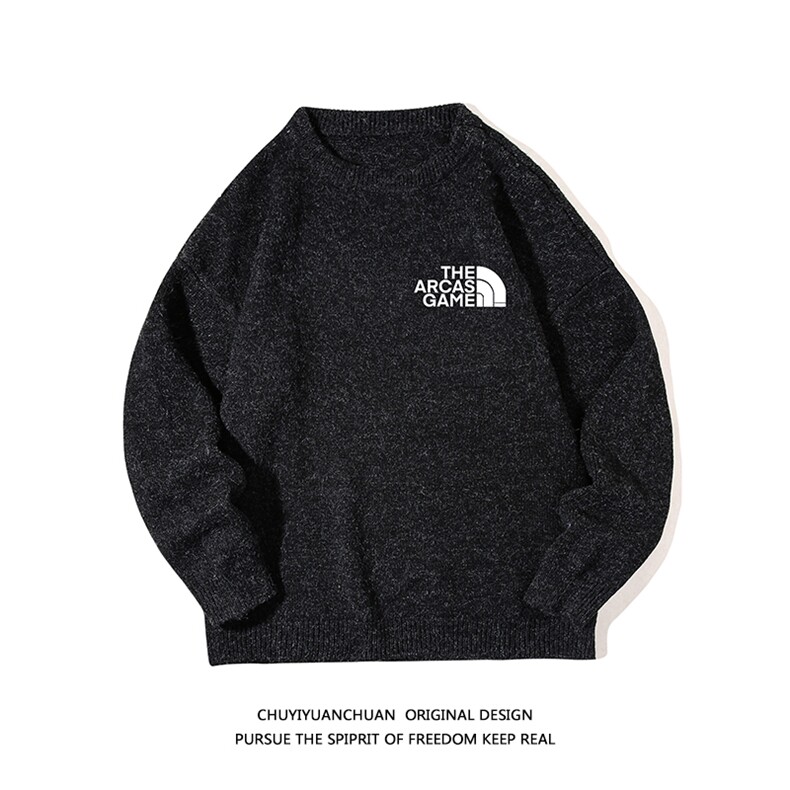加厚加绒毛衣男大码毛线衣男针织衫M19232-P45加绒款-P65白底,男装针织衫/毛衣,电商A040A