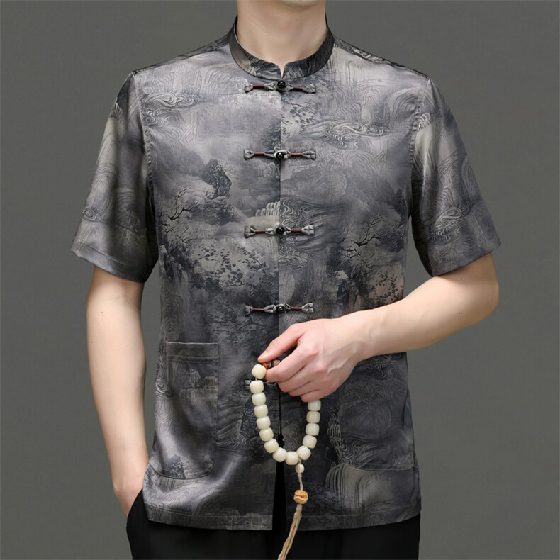 唐装2023年夏季新款男式风男高端复古唐装两件套装，男装民族服装，电商B360