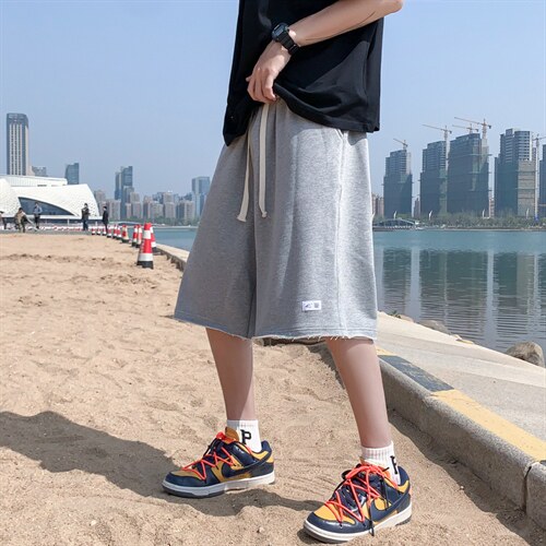 男夏季潮流时尚休闲短裤毛边裤H91P28图片