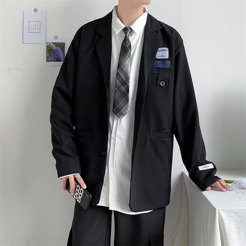 三粒单排扣便服单西男青春流行潮标准平驳领小西装外套X8815P50,男装西服,星座1116-2