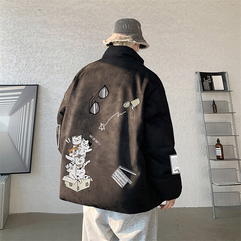 麂皮绒棉衣男大码立领棉袄子男羽绒棉服JM87115-P110,男装棉衣,电商A040