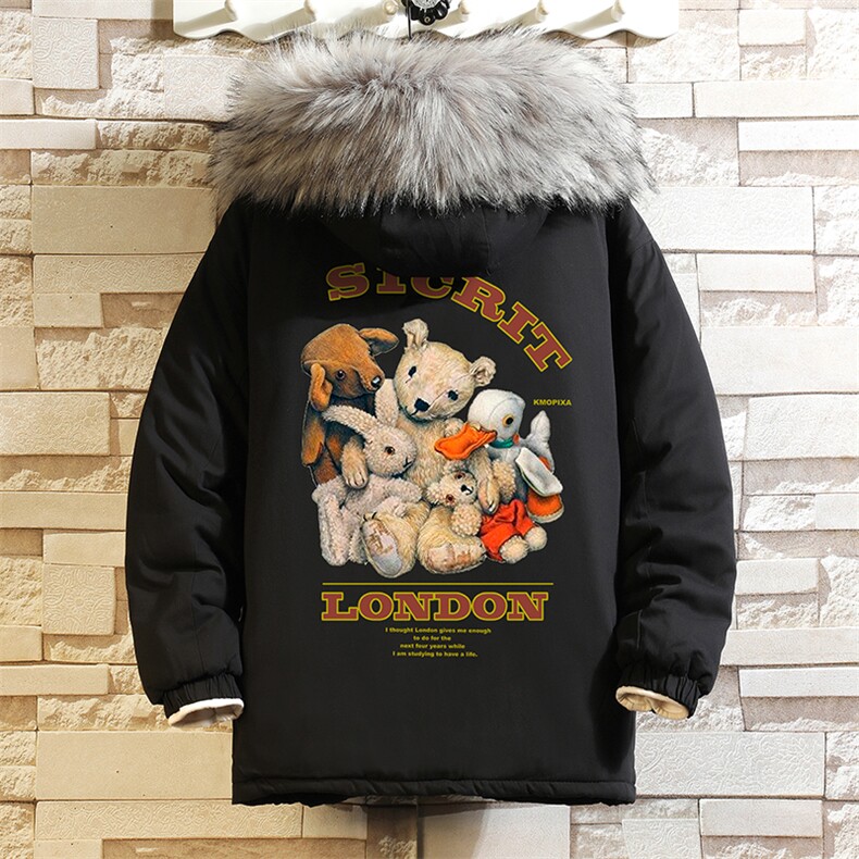 MM48216-P130冬季大毛领衣男士大码加厚袄男服砖墙,男装棉衣,电商A040A