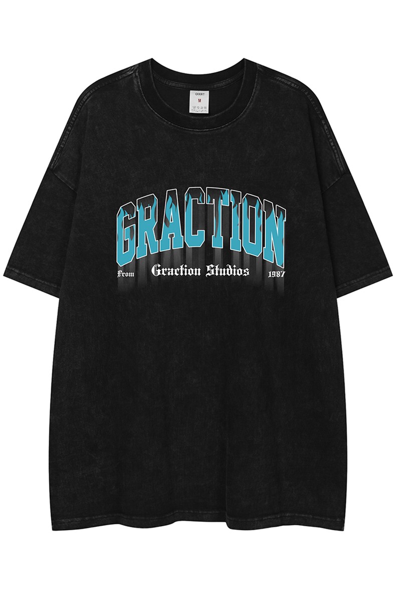 白底新款字母印花做旧水洗纯棉重磅260克短袖T恤DT1017P38控58,男装T恤,电商A247-1