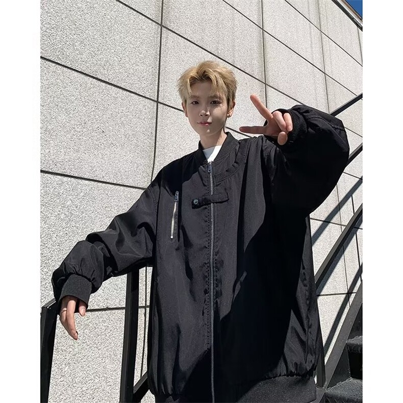 简约棒球服外套男款春秋日系复古百搭宽松飞行员夹克JK679/P65,男装夹克,星座506