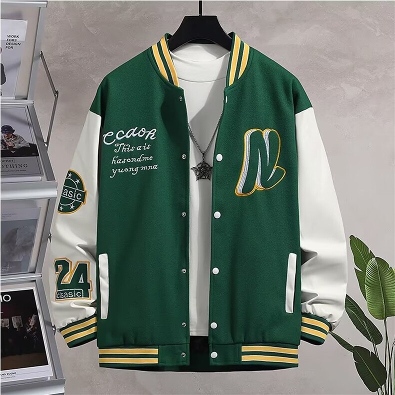 男秋季外套潮牌街头棒球服夹克Y686P50图片