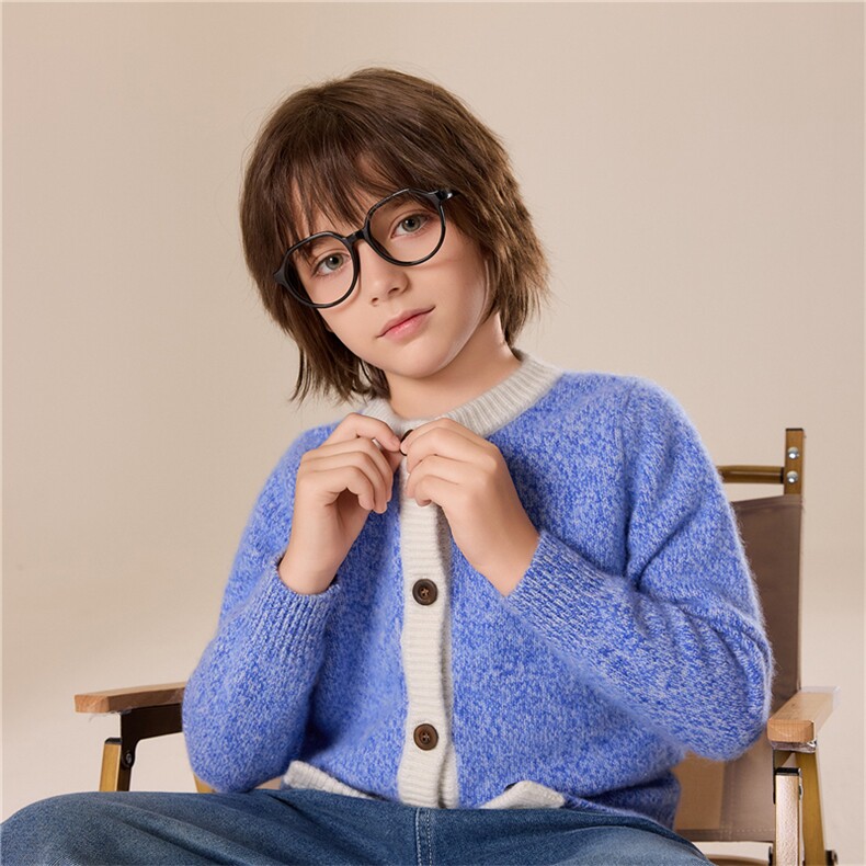 儿童毛衣秋冬男女同款加厚花纱时尚百搭通勤简约休闲儿童羊绒开衫,童装儿童羊绒衫,跳跳羊儿童羊绒衫