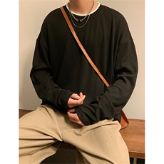 圆领打底衫绵羊绒长袖假两件T恤T220-30，男装T恤，星座223（原229-2）