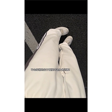 春秋美式复古条纹运动百搭卫裤男款宽松直筒休闲显瘦裤子特批48，男装休闲裤，电商B319
