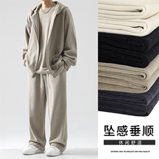 美式条绒套装开衫外套圆领卫衣拖地裤三件套-SJT860特批167，男装休闲套装，星座718