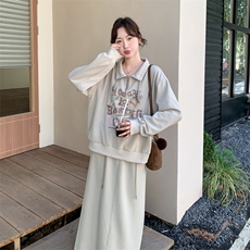 出货卡其印花卫衣套装2C198-6822-P175K278，女装套装/套裙，2C198