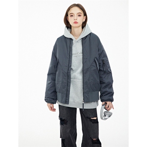 现货 秋冬季潮牌机车夹克棉衣棒球服 欧美街头飞行员外套情侣装图片