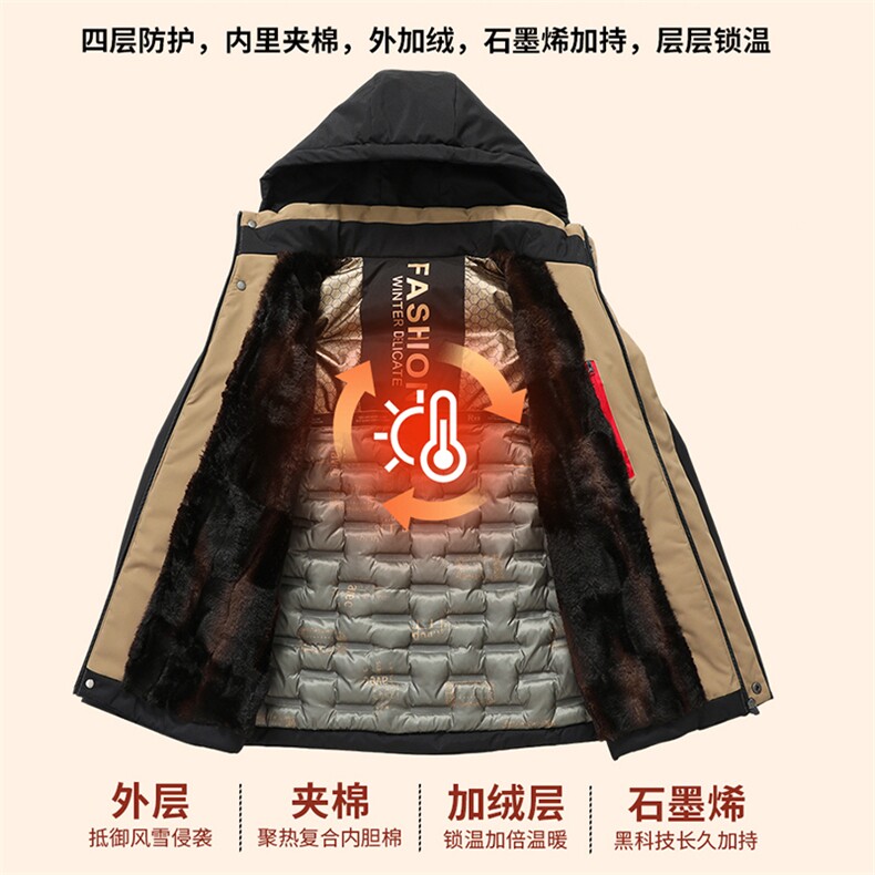 新款棉服外套男秋冬加绒加厚保暖中年棉衣上衣爸爸装958-P65,男装棉衣,星座1403A