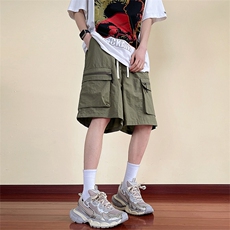 109-H77-P40M-8XL夏季大码双口袋工装短裤五分裤，男装牛仔裤，星座109