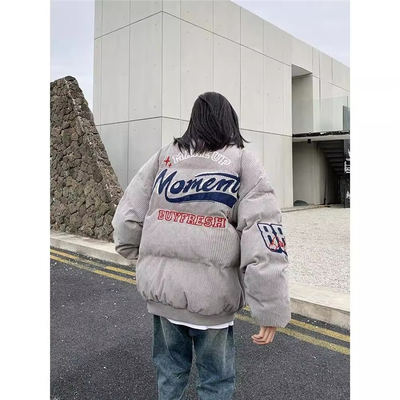 1506A/GM260/P54复古灯芯绒冬季刺绣立领棉服，男装棉衣，星座1506A