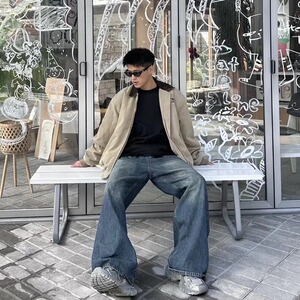美式2025春秋新款慵懒帆布夹克外套男女潮流宽松复古潮牌工装上衣图片