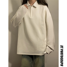 2026年春季新款美式polo衫卫衣女中性宽松翻领长袖T恤TX221-P30，男装T恤，电商C213(原B265)