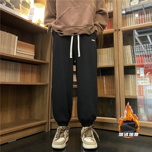 港风新款刺绣字母宽松卫裤K23512-P45控58 加绒K23512JR-p55控68图片