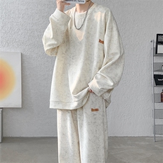 现货TZ761-特P65?秋季痞帅高街扎染卫衣卫裤休闲套装男，男装休闲套装，电商A059