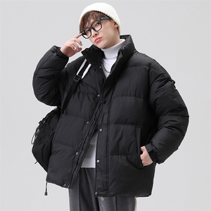 标50%羽绒服大码加厚面包服青年情侣款立领印花保暖外套男P140图片