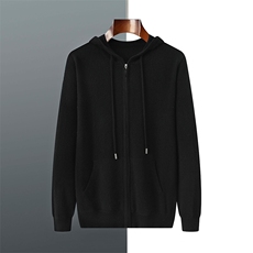 2025年秋季时尚百搭通勤简约休闲连帽开衫，男装羊绒开衫，羿纯羊绒