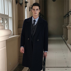 2025年秋季新款百搭男士中长款长袖羊毛大衣，男装毛呢大衣，牧绒家园高端店