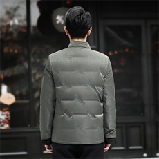 继续中年唐装90绒羽绒服男复古盘扣风羽绒服外套中式唐装，男装羽绒服，钱塘723