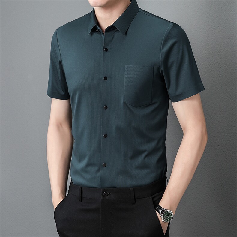 JG22-35男式2023年夏季新款百搭衬衫男短袖商务休闲衬衣男装P58,男装衬衫,电商B360
