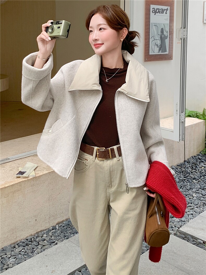2025秋冬新款羊毛双面呢大衣女外套,女装双面呢大衣,曼娅璐
