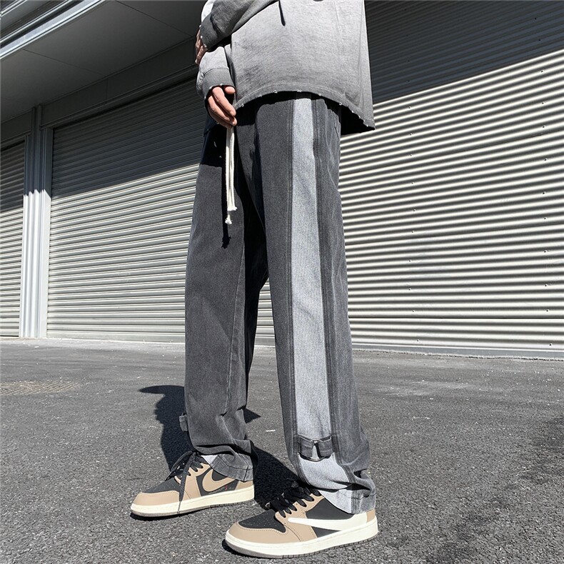 D258KZ08P60控78高品质潮牌拼接牛仔裤男78.5聚酯纤维21.5,男装牛仔裤,电商D258