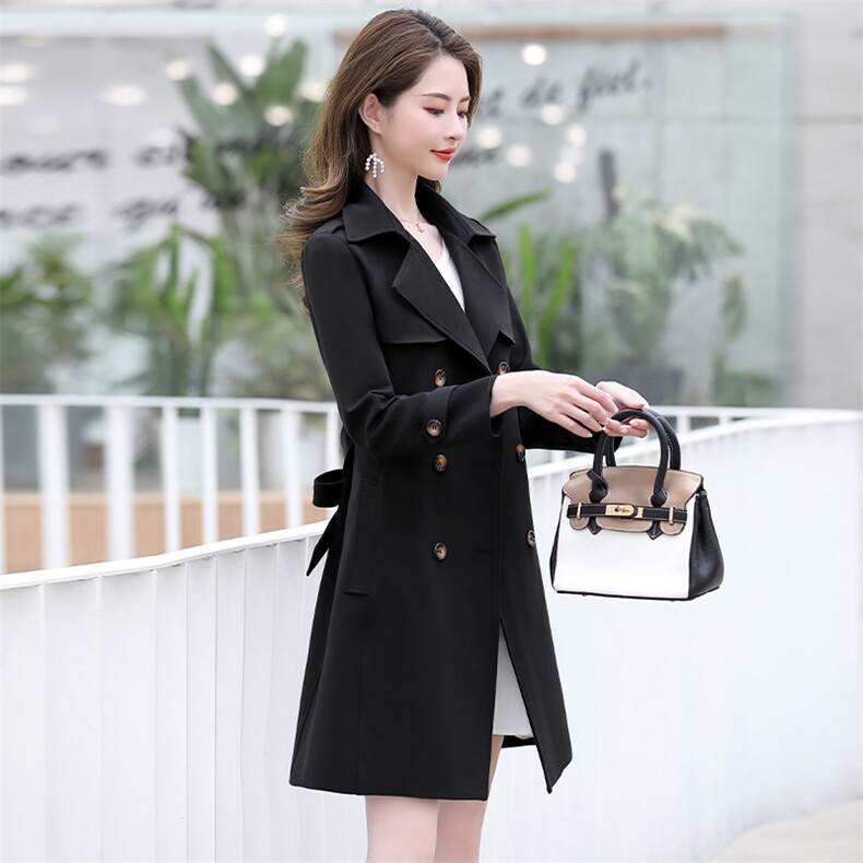 风衣女中长款2025年春季新款女装修身英伦风显瘦气质春秋时尚外套图片