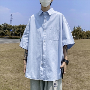 DC316-P35衬衫男短袖春季新款潮流百搭青少年休闲宽松衬衣图片