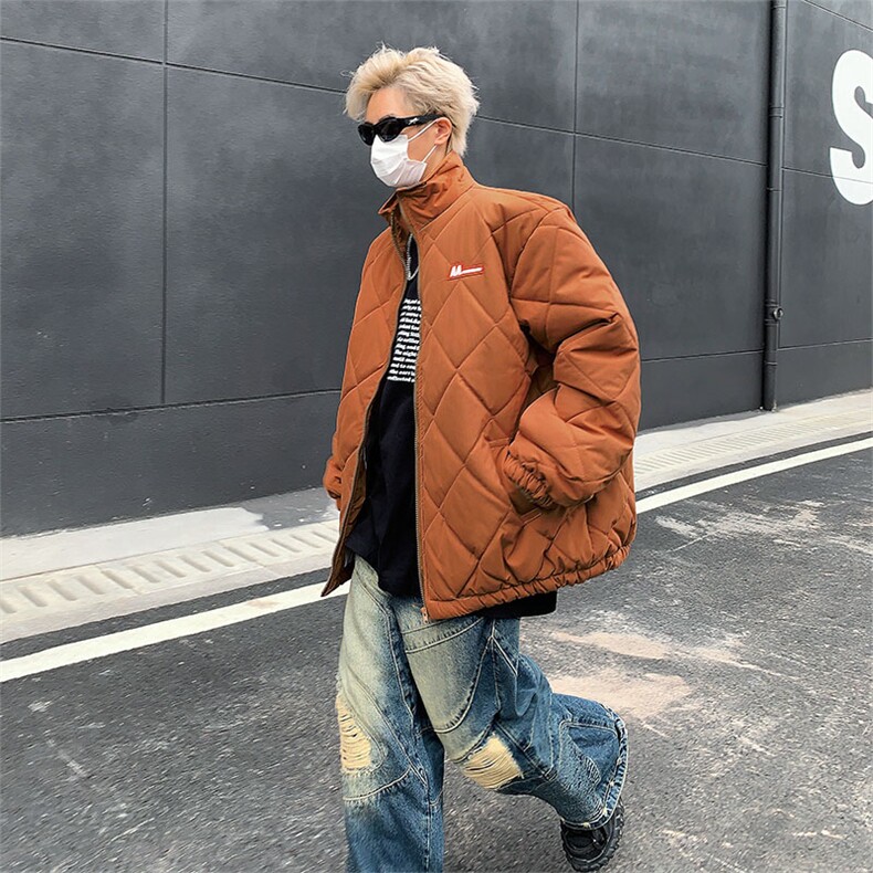 立领棉服男冬季宽松保暖棉袄外套美式复古潮牌情侣棉衣M809-P68,男装棉衣,星座308B-2