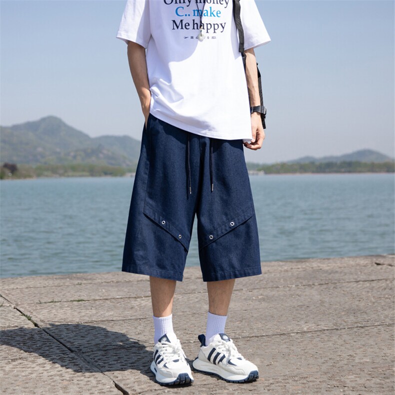 夏季新款潮牌高品质水洗原牛复古美式休闲七分牛仔裤男2556-特P39图片
