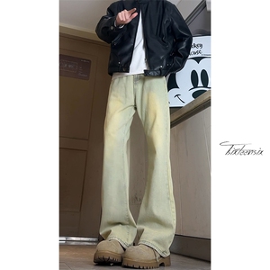 水洗牛仔裤男冬季美式微喇长裤A166-8806-特P黑色22彩色27白色28图片