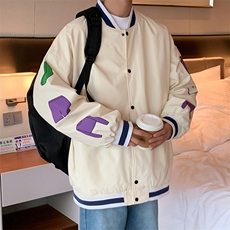 秋款棒球服夹克外套男潮牌潮流字母刺绣情侣学生22118-P70控108，男装夹克，星座717