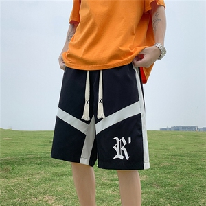 1港风拼色抽绳短裤男大码M-5XL休闲潮流五分裤男DK77035P30控48图片