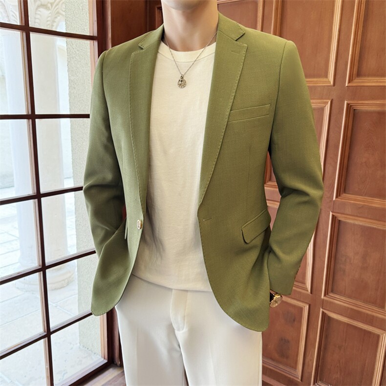 26做货-半里布男士休闲西装修身韩版西服外套上衣DX6942P175，男装西服套装，电商D216