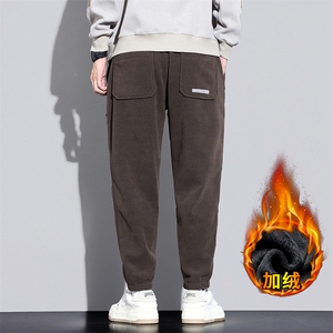 博奥绒休闲裤男秋冬加绒加厚百搭卫裤潮牌宽松运动裤JR8005-P45图片