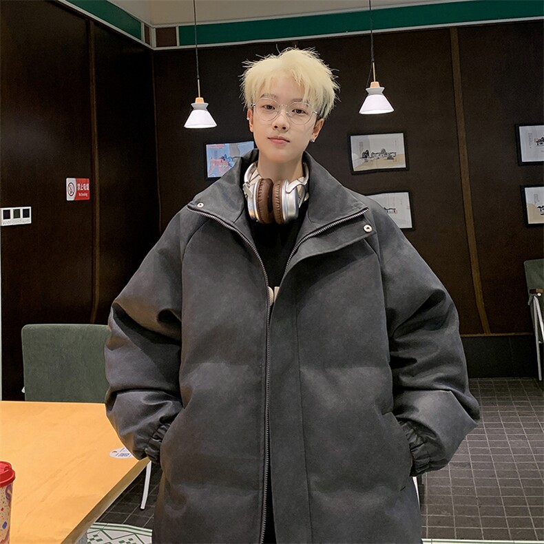 美式pu皮衣做旧男外套加厚棉服保暖面包服PU051P85直播,男装皮衣,星座1904A