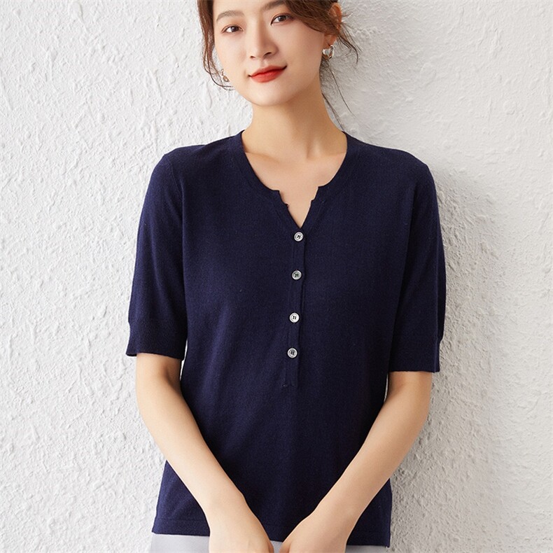 针织衫女圆领羊毛衫宽松短款毛衣长袖内搭打底衫,女装羊毛衫,亿东羊绒