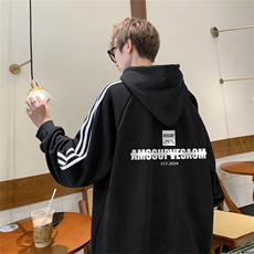 美式三杠条纹复连帽卫衣秋冬男女宽松长袖SWY2457-P55控8850棉，男装卫衣，电商B370